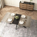Table à manger extensible rectangulaire rétro avec piètement en croix en fer