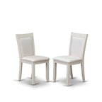 East West Furniture – Ensemble de salle à manger : une table à manger rectangulaire et des chaises Parson en tissu de lin crème, blanc lin (options de pièces)