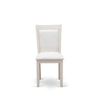 East West Furniture – Ensemble de salle à manger : une table à manger rectangulaire et des chaises Parson en tissu de lin crème, blanc lin (options de pièces)