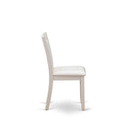 East West Furniture – Ensemble de salle à manger : une table à manger rectangulaire et des chaises Parson en tissu de lin crème, blanc lin (options de pièces)