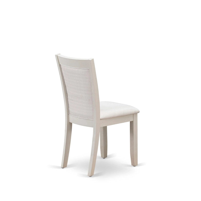 East West Furniture – Ensemble de salle à manger : une table à manger rectangulaire et des chaises Parson en tissu de lin crème, blanc lin (options de pièces)