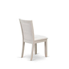 East West Furniture – Ensemble de salle à manger : une table à manger rectangulaire et des chaises Parson en tissu de lin crème, blanc lin (options de pièces)
