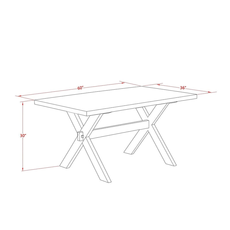 East West Furniture – Ensemble de salle à manger : une table à manger rectangulaire et des chaises Parson en tissu de lin crème, blanc lin (options de pièces)
