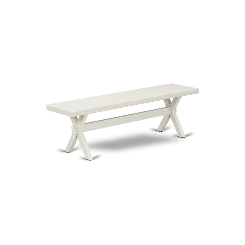 East West Furniture – Ensemble de salle à manger : une table à manger rectangulaire et des chaises Parson en tissu de lin crème, blanc lin (options de pièces)