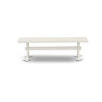 East West Furniture – Ensemble de salle à manger : une table à manger rectangulaire et des chaises Parson en tissu de lin crème, blanc lin (options de pièces)