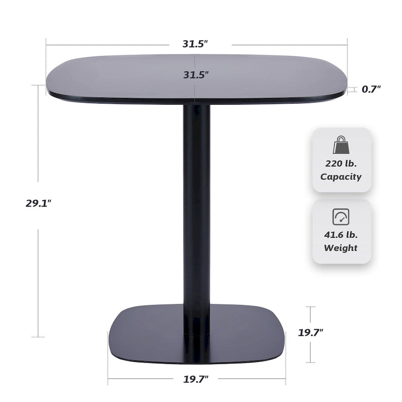 Table de salle à manger Tulipe carrée 32 po