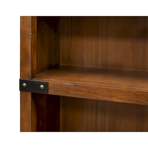 Étagère ouverte rustique Addison, Étagère de bureau, Meuble de rangement, Marron - 34L x 72H x 15P