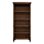 Étagère ouverte rustique Addison, Étagère de bureau, Meuble de rangement, Marron - 34L x 72H x 15P