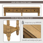 Cusp Barn Console Table Table d'appoint facile à monter avec deux tiroirs de rangement et étagère inférieure pour le salon, l'entrée