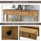 Cusp Barn Console Table Table d'appoint facile à monter avec deux tiroirs de rangement et étagère inférieure pour le salon, l'entrée