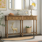 Cusp Barn Console Table Table d'appoint facile à monter avec deux tiroirs de rangement et étagère inférieure pour le salon, l'entrée
