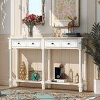 Cusp Barn Console Table Table d'appoint facile à monter avec deux tiroirs de rangement et étagère inférieure pour le salon, l'entrée