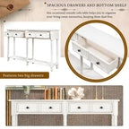 Cusp Barn Console Table Table d'appoint facile à monter avec deux tiroirs de rangement et étagère inférieure pour le salon, l'entrée