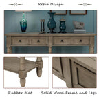 Cusp Barn Console Table Table d'appoint facile à monter avec deux tiroirs de rangement et étagère inférieure pour le salon, l'entrée