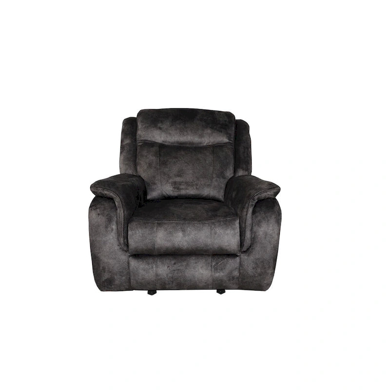 Fauteuil inclinable manuel 39 pouces, ressorts ensachés, velours suédine gris