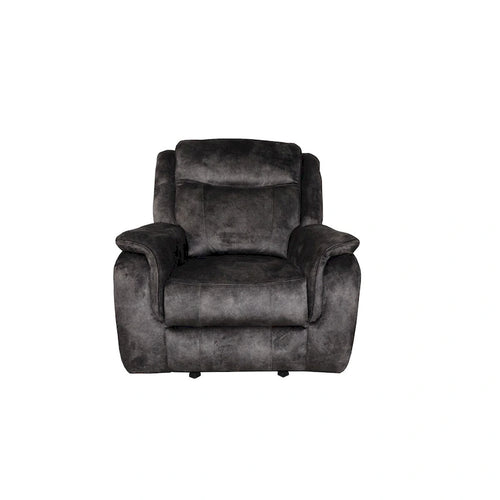 Fauteuil inclinable manuel 39 pouces, ressorts ensachés, velours suédine gris