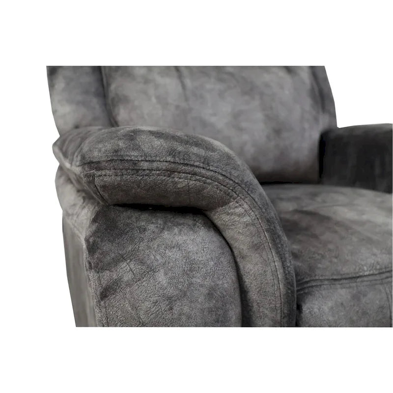 Fauteuil inclinable manuel 39 pouces, ressorts ensachés, velours suédine gris