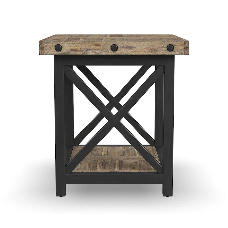 Table d'appoint en bois marron Carpenter - 21 x 23 x 25
