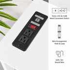 Table d'appoint étroite à 2 niveaux avec prise, longue console industrielle