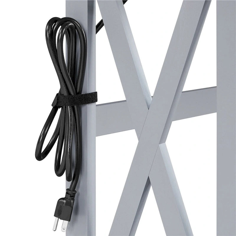 Table d'appoint étroite à 2 niveaux avec prise, longue console industrielle