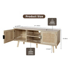 Meuble TV moderne Anmytek 47 – Meuble console média pour téléviseurs jusqu'à 65 pouces – 119 cm de large