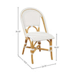 Chaise de salle à manger Leroy en rotin, blanc