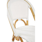 Chaise de salle à manger Leroy en rotin, blanc