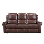 Canapé inclinable électrique double 82 pouces, USB, cuir pleine fleur marron
