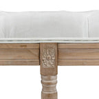 HOMCOM Banc de bout de lit crème et blanc, 46 po, capitonné, rembourrage épais et pieds en bois