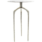 Table d'appoint en métal aluminium, géométrique, fine et texturée – Argent, Or ou Gris – Roche River Decor