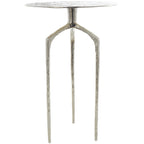 Aluminum Metal Geometric Slim Textured Side End Accent Table - Silver, Gold or Gray - Roche River Decor
