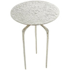 Table d'appoint en métal aluminium, géométrique, fine et texturée – Argent, Or ou Gris – Roche River Decor
