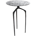 Table d'appoint en métal aluminium, géométrique, fine et texturée – Argent, Or ou Gris – Roche River Decor
