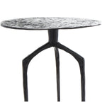 Table d'appoint en métal aluminium, géométrique, fine et texturée – Argent, Or ou Gris – Roche River Decor