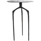 Table d'appoint en métal aluminium, géométrique, fine et texturée – Argent, Or ou Gris – Roche River Decor